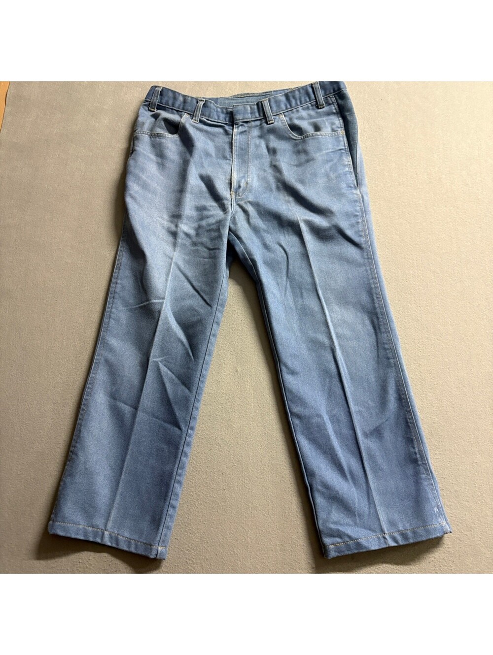 Vintage Towncraft Jeans Mens 32x25 Blue Denim Polyester Blend Straight Leg